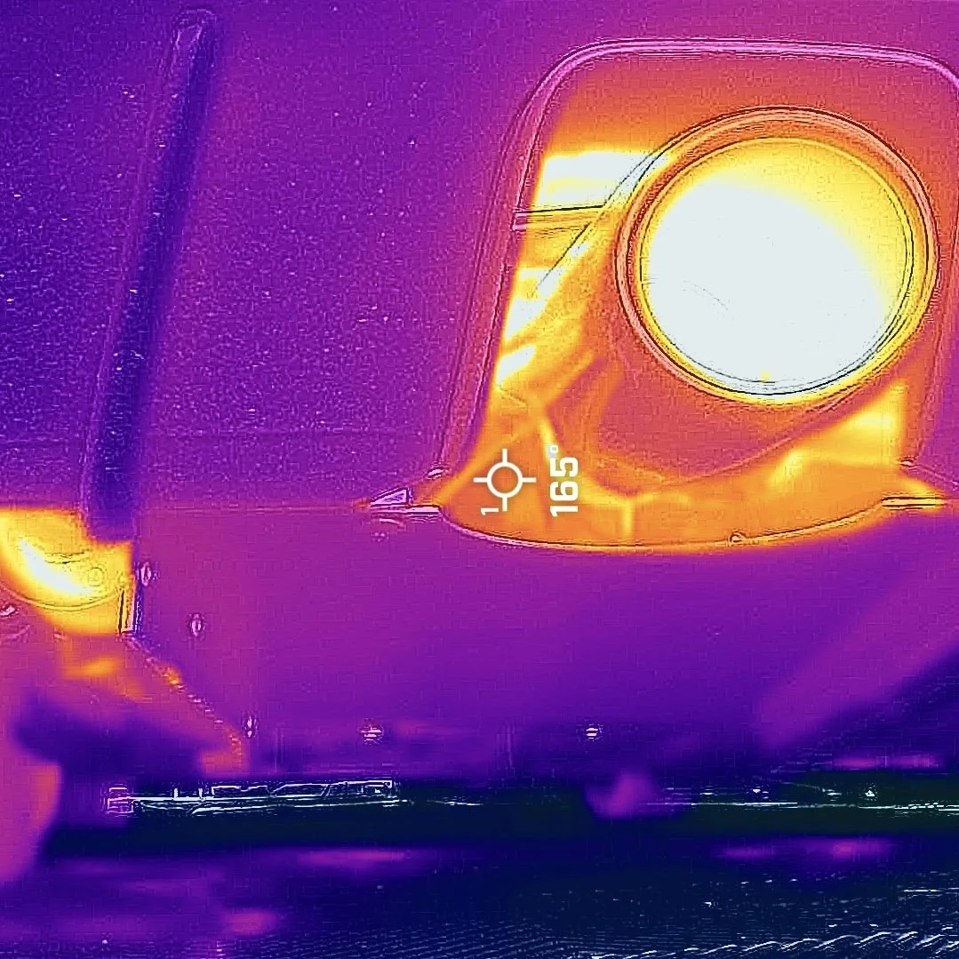 Thermal Image of Porsche GT4/Spyder/RS Rear Exhaust Diffusers