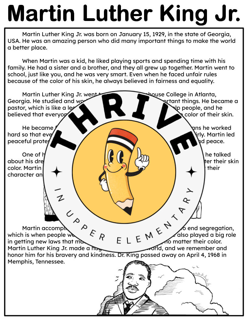 FREE Martin Luther King Lesson Plan - 3rd, 4th, 5th Grade! — Thrive in ...