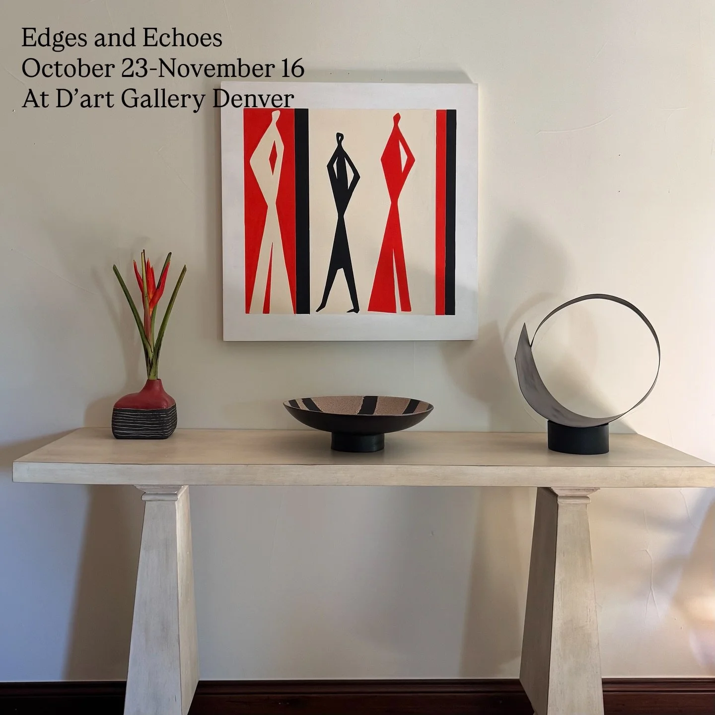 New Exhibition - This is old school! No AI here- just old fashioned paper, scissors and paint in the design process. I love these bold lines and having a blast photographing them in my home. Please scroll to see some of the earlier iterations. And ch