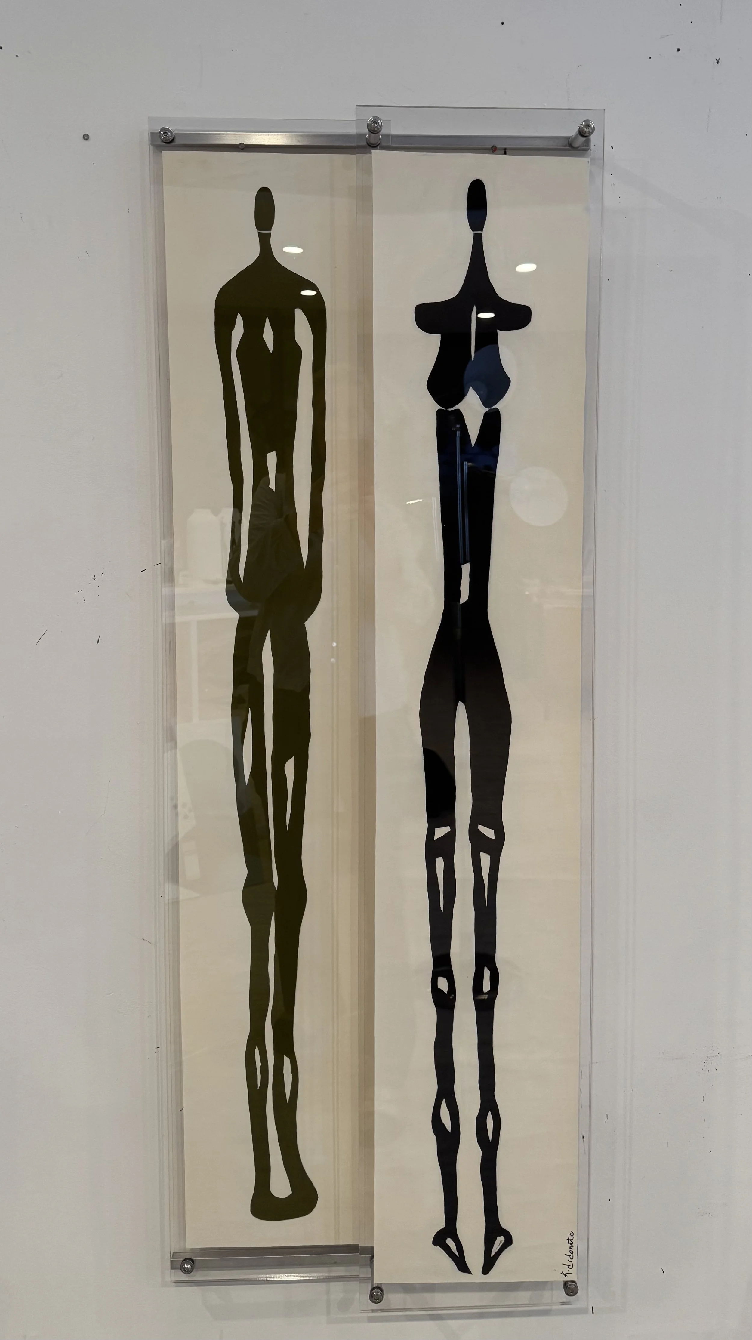 2 Figures (after Giacometti), 18x44 in.