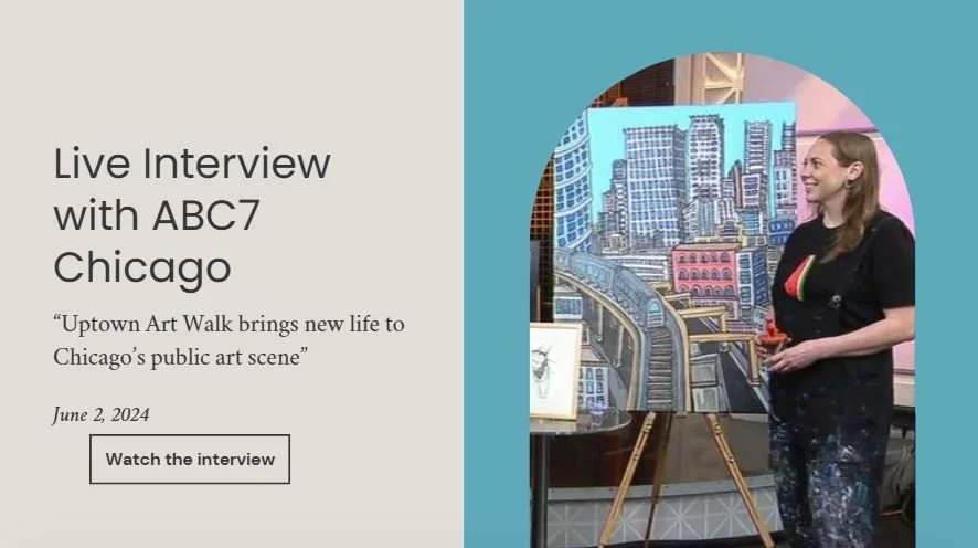 Morgan was featured on live TV to talk about the 2024 Uptown Art Walk. She was joined with Matt Ruffi of Chicago Market. 