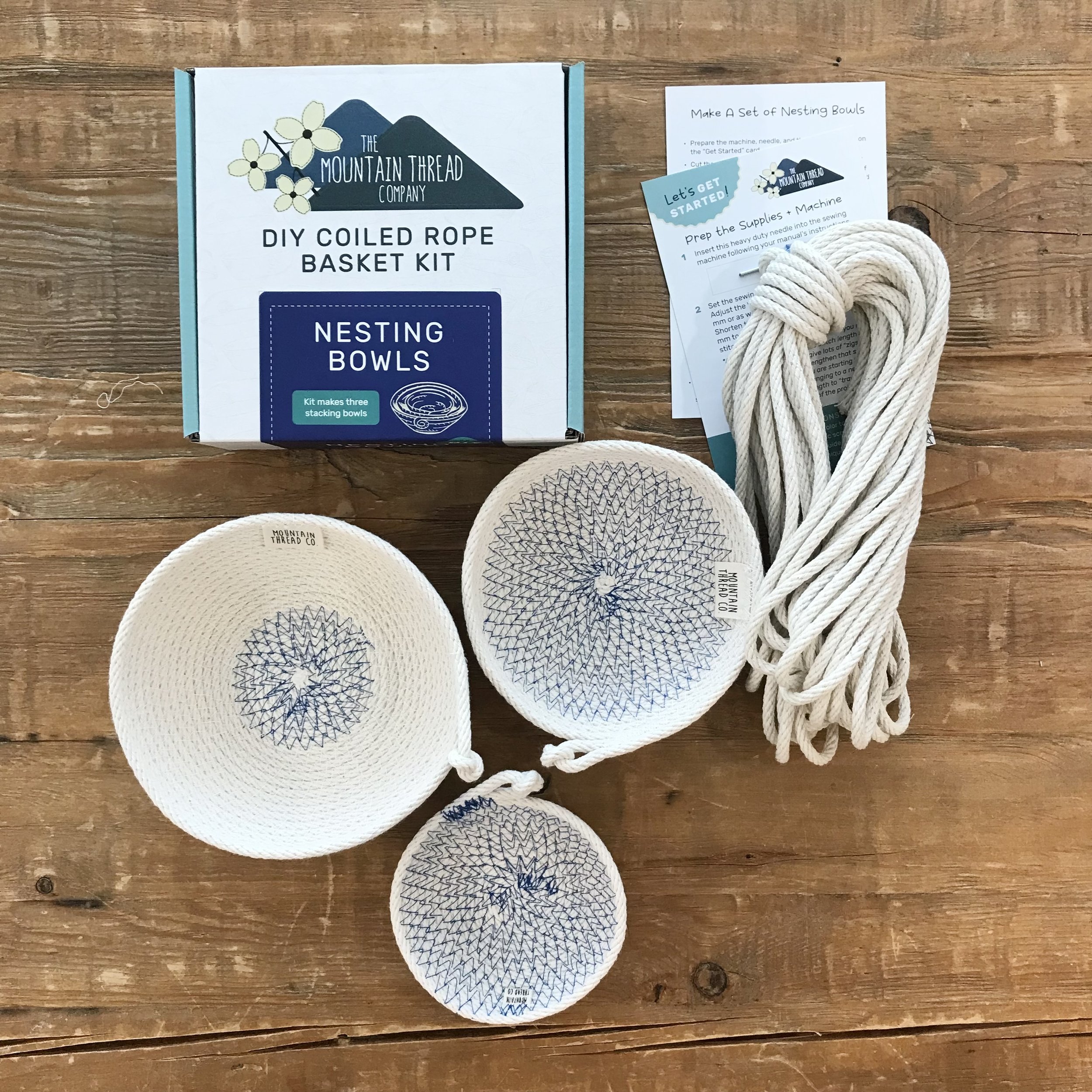 DIY Kit - Set Of Three Bowls Kit - Coiled Rope Basket Kit — The Mountain  Thread Company