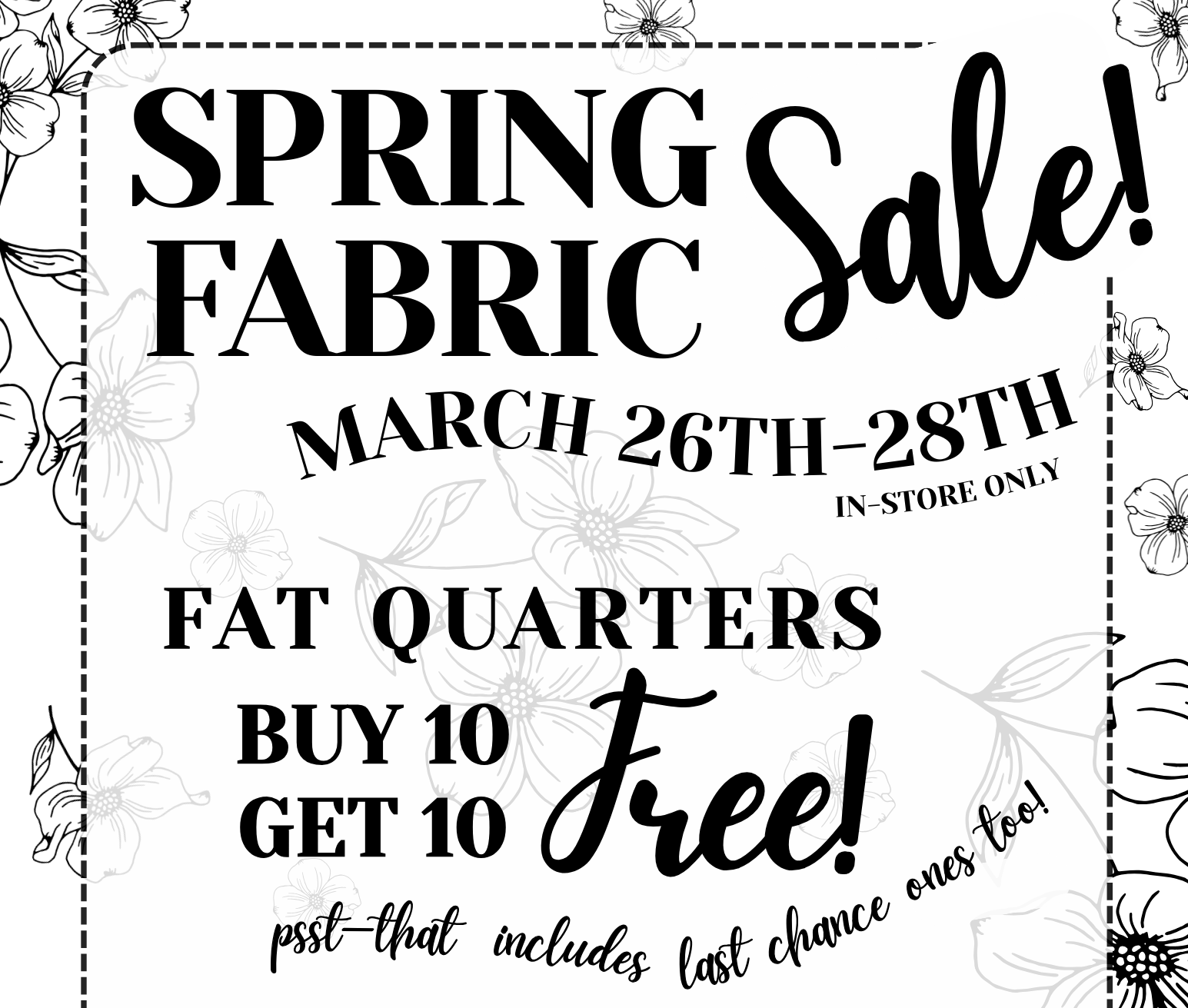 Spring Fabric Sale! *In Store*