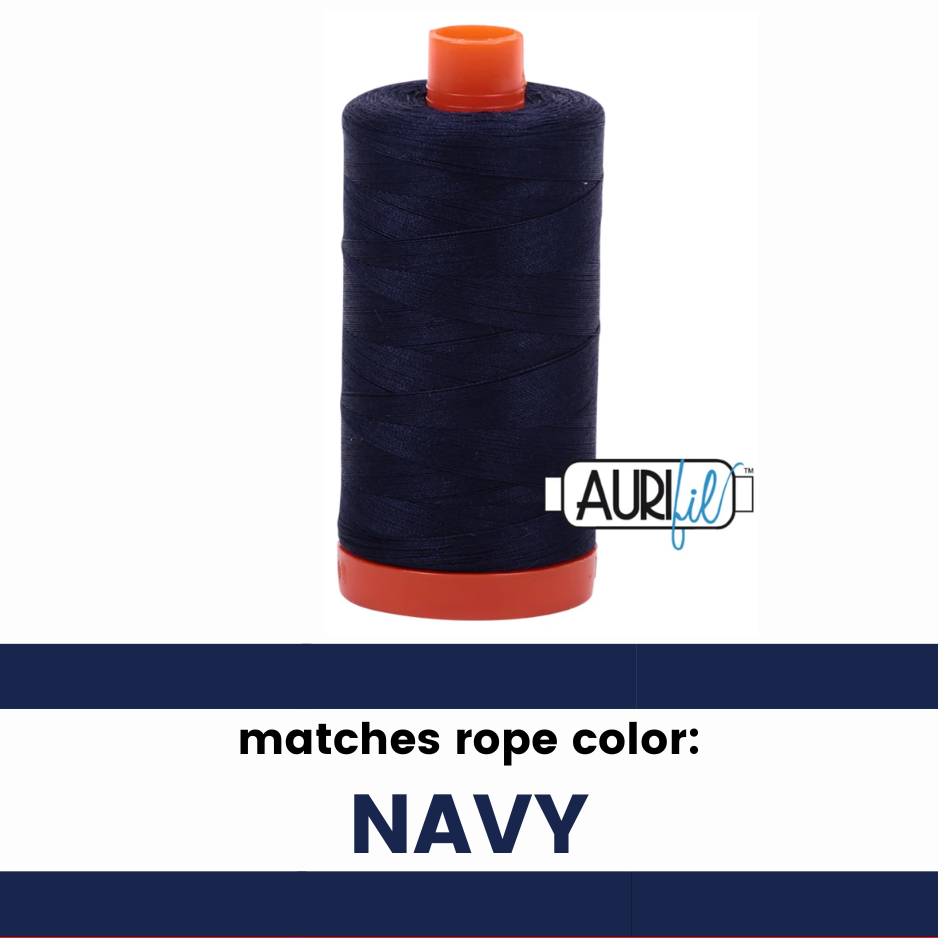 Navy - 50wt Aurifil Thread - Colorful Rope Match