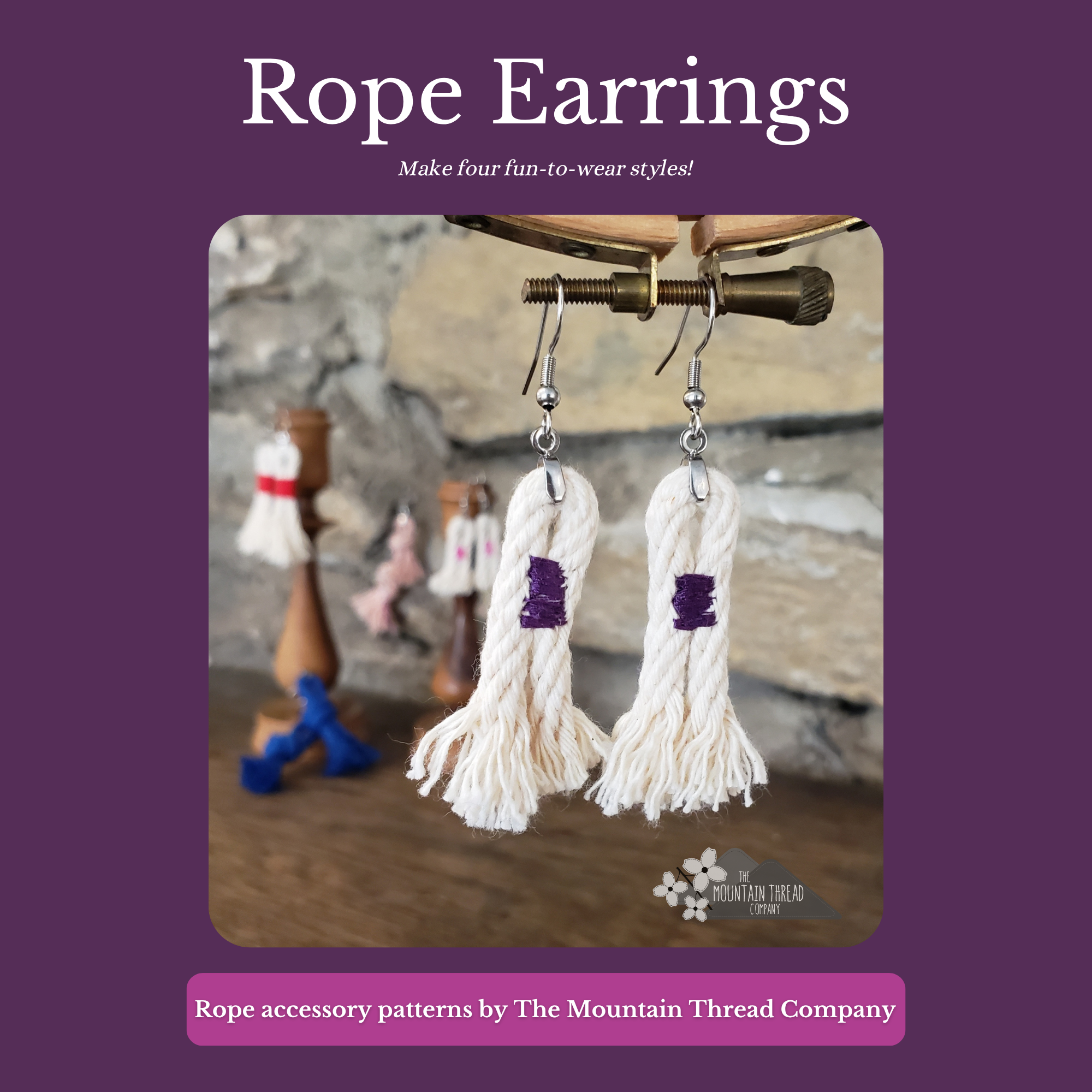 Rope Earrings PDF Pattern - Instant Download