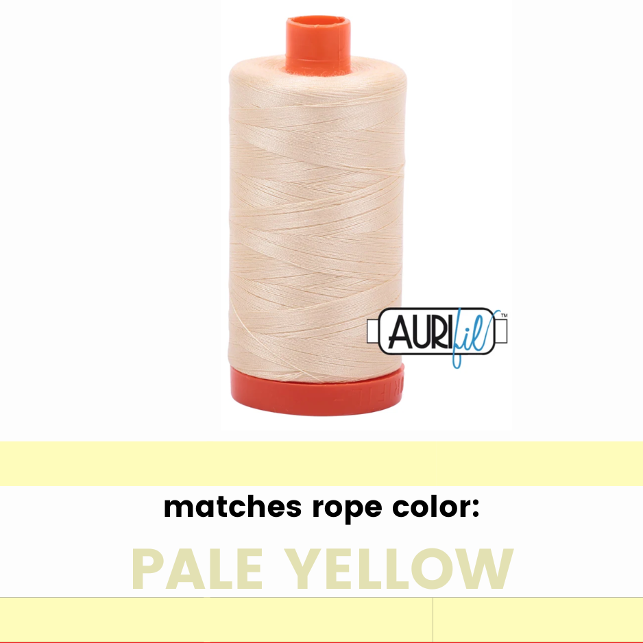 Pale Yellow - 50wt Aurifil Thread - Colorful Rope Match