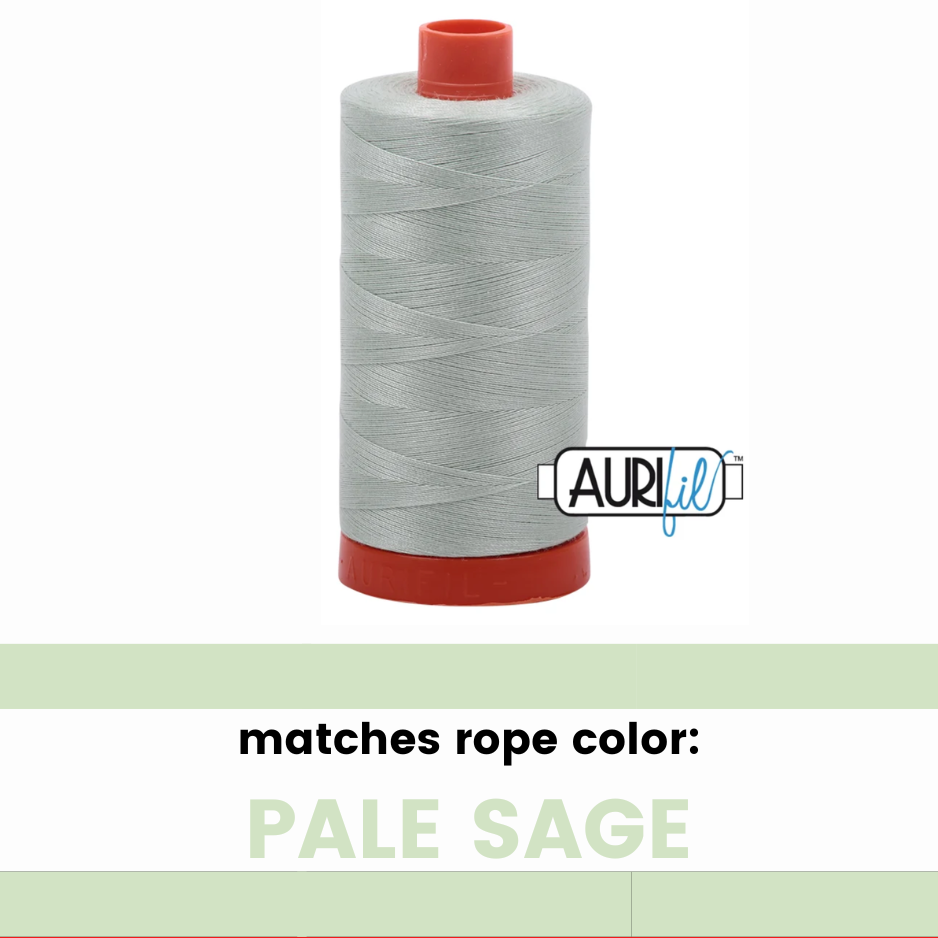 Pale Sage - 50wt Aurifil Thread - Colorful Rope Match