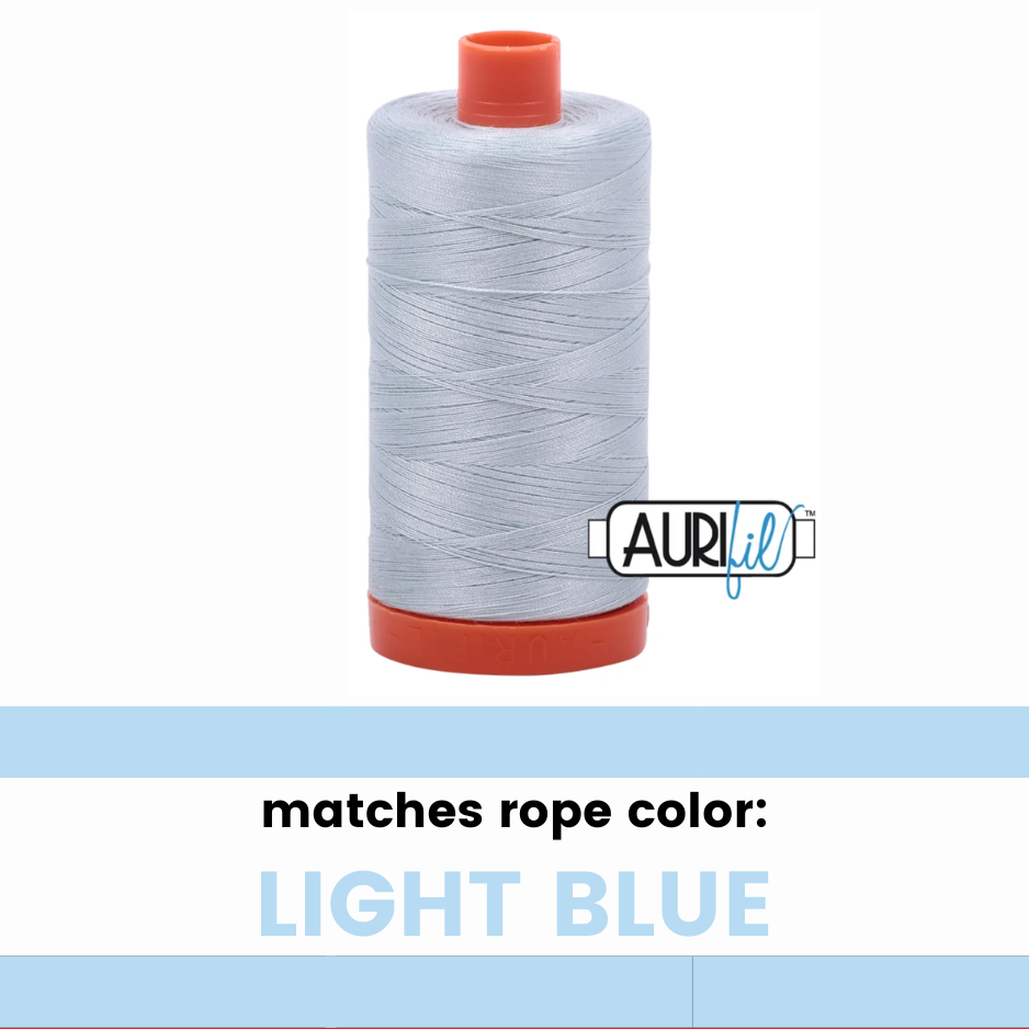 Light Blue - 50wt Aurifil Thread - Colorful Rope Match