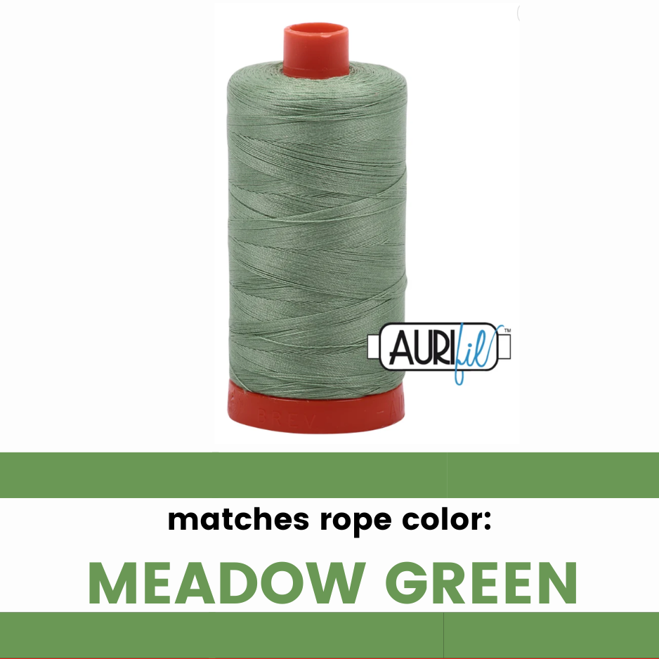 Meadow Green - 50wt Aurifil Thread - Colorful Rope Match
