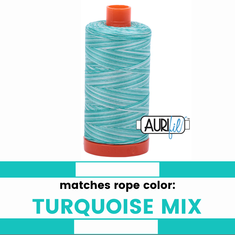 Turquoise Mix - 50wt Aurifil Thread - Colorful Rope Match