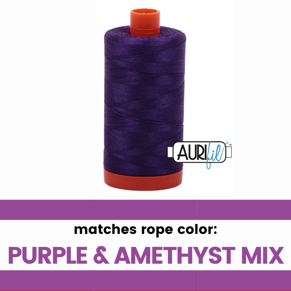 Purple & Amethyst Mix - 50wt Aurifil Thread - Colorful Rope Match