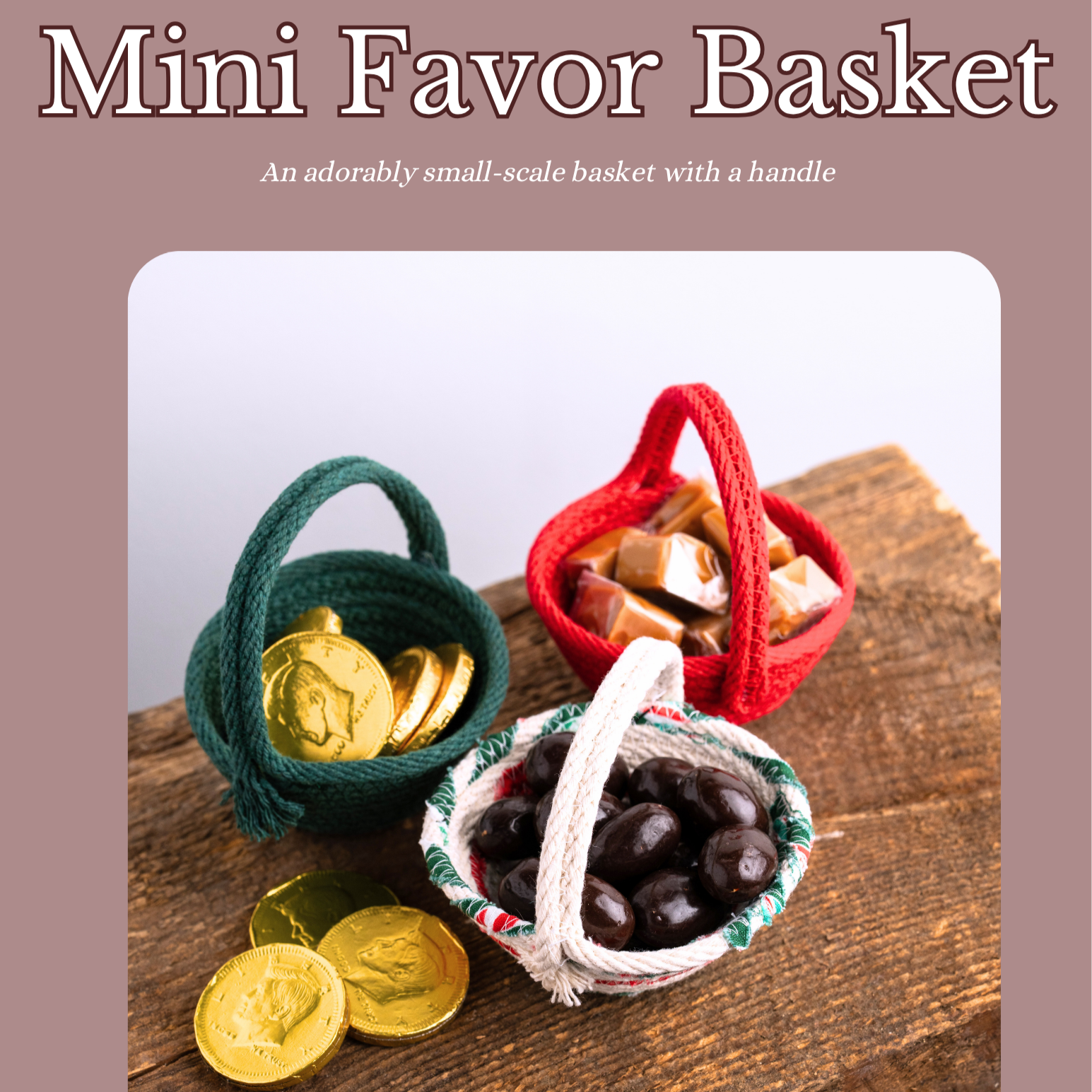 Mini Favor Basket PDF Pattern - Instant Download