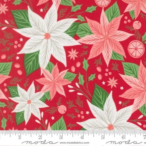 Merrily On High - Poinsettia Floral - Christmas Red