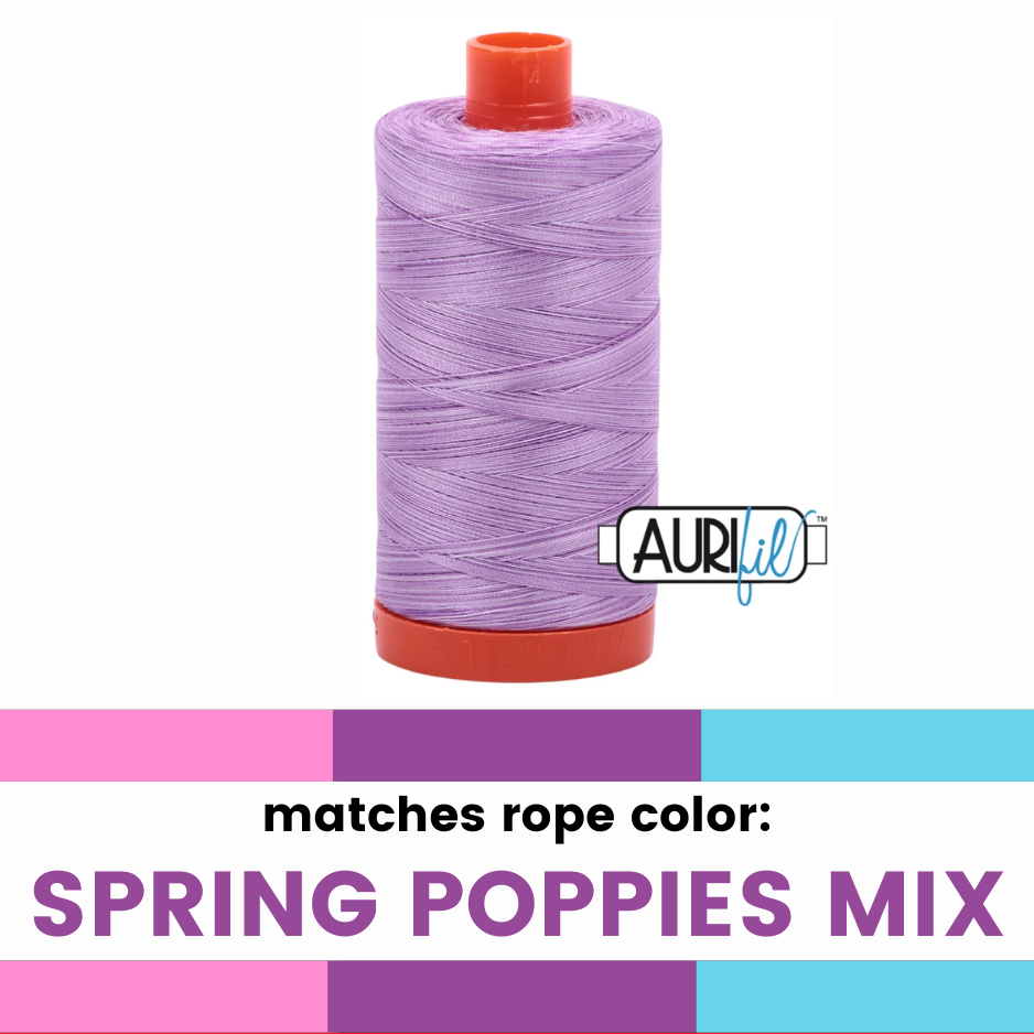 Spring Poppies Mix - 50wt Aurifil Thread - Colorful Rope Match