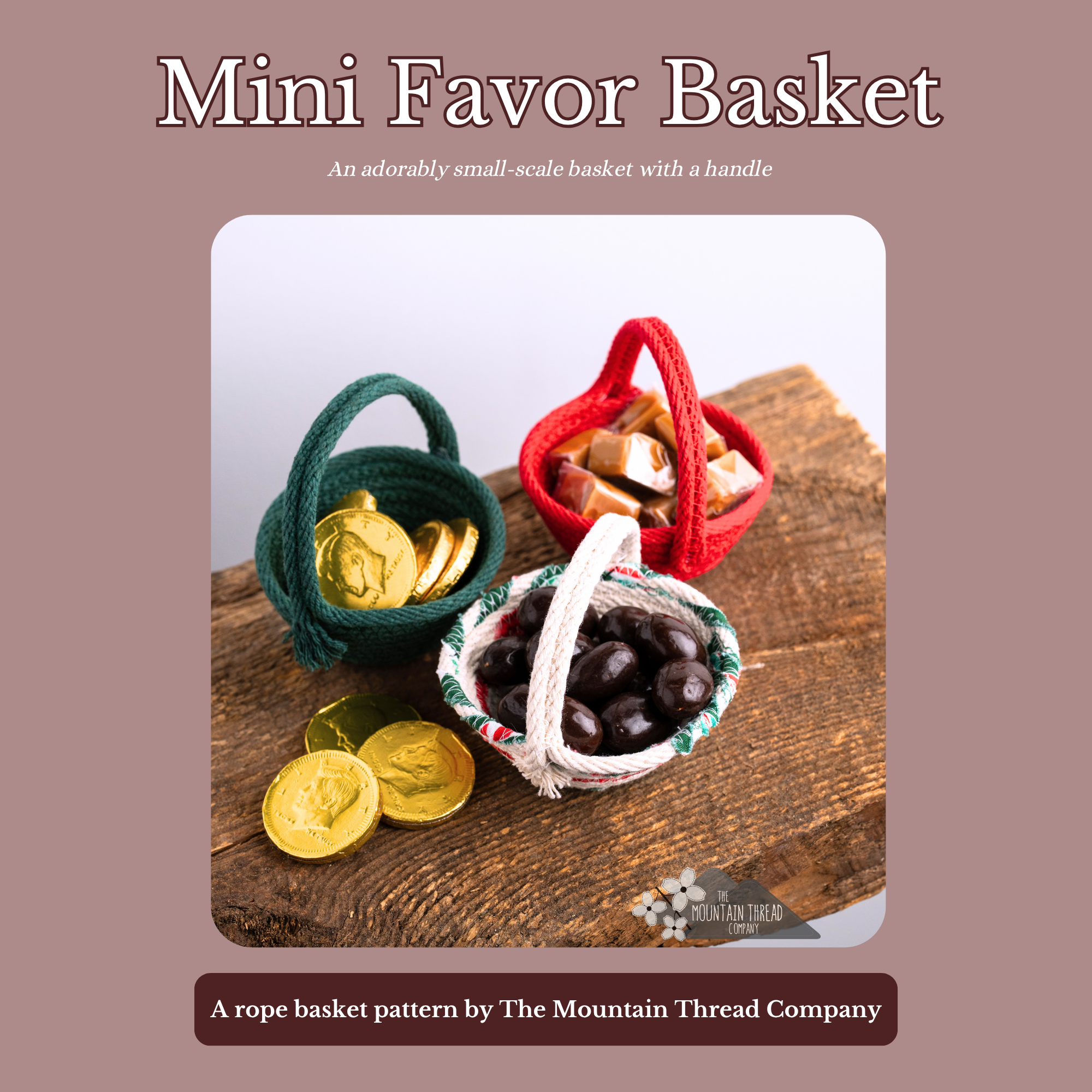 Mini Favor Basket PDF Pattern - Instant Download