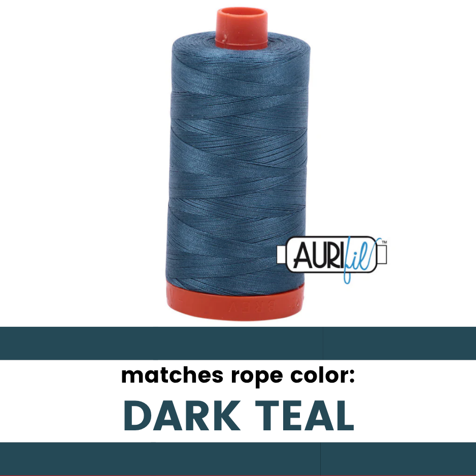 Dark Teal - 50wt Aurifil Thread - Colorful Rope Match