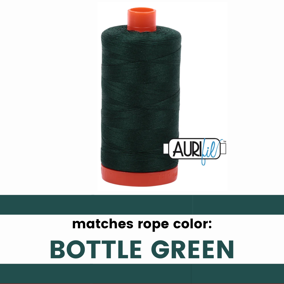 Bottle Green - 50wt Aurifil Thread - Colorful Rope Match