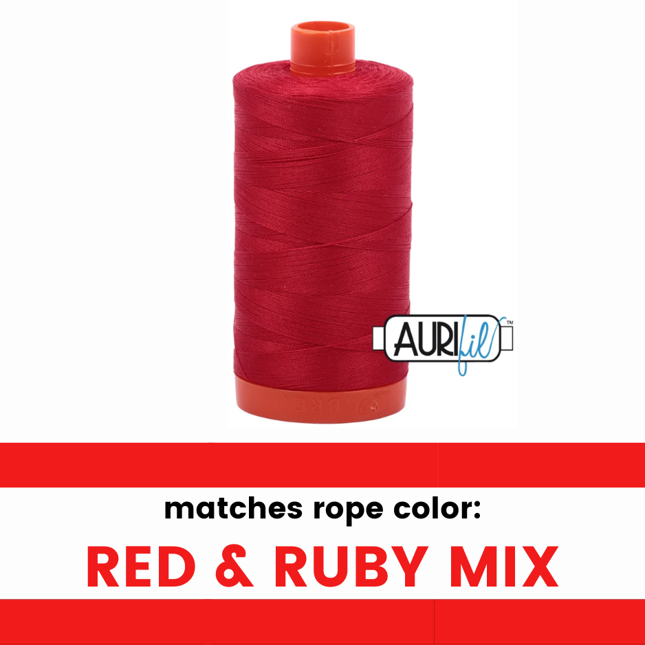 Red & Ruby Mix - 50wt Aurifil Thread - Colorful Rope Match