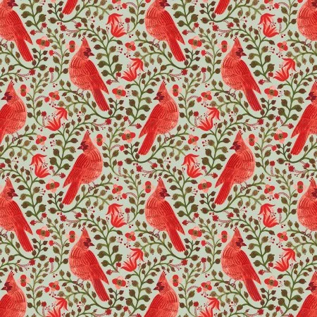 Rifle Paper Co. - Holiday Classics - Cardinals - Mint Metallic