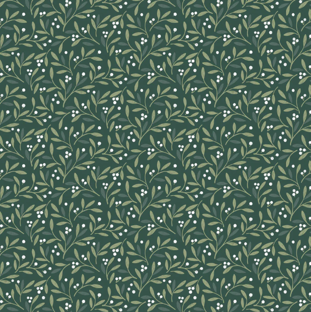Winter's Garden - Mistletoe Charms - Deep Forest Green