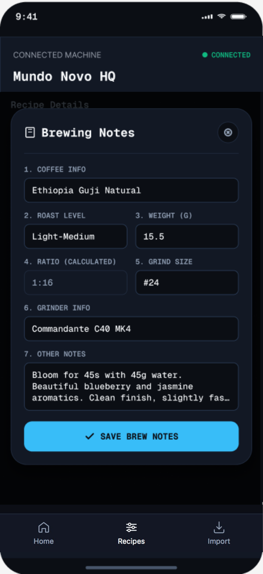 Add your brewing notes.