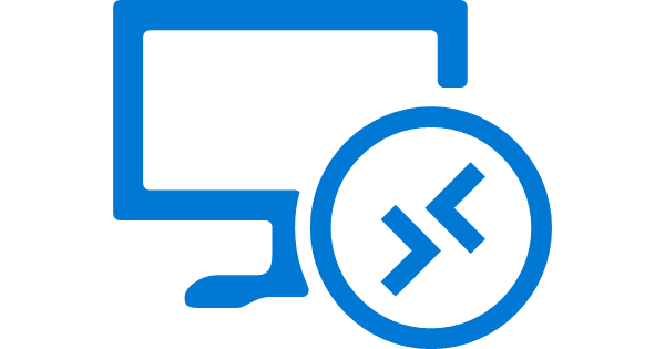 Azure Virtual Desktop logo showing a monitor and the Azure Shell code symbol