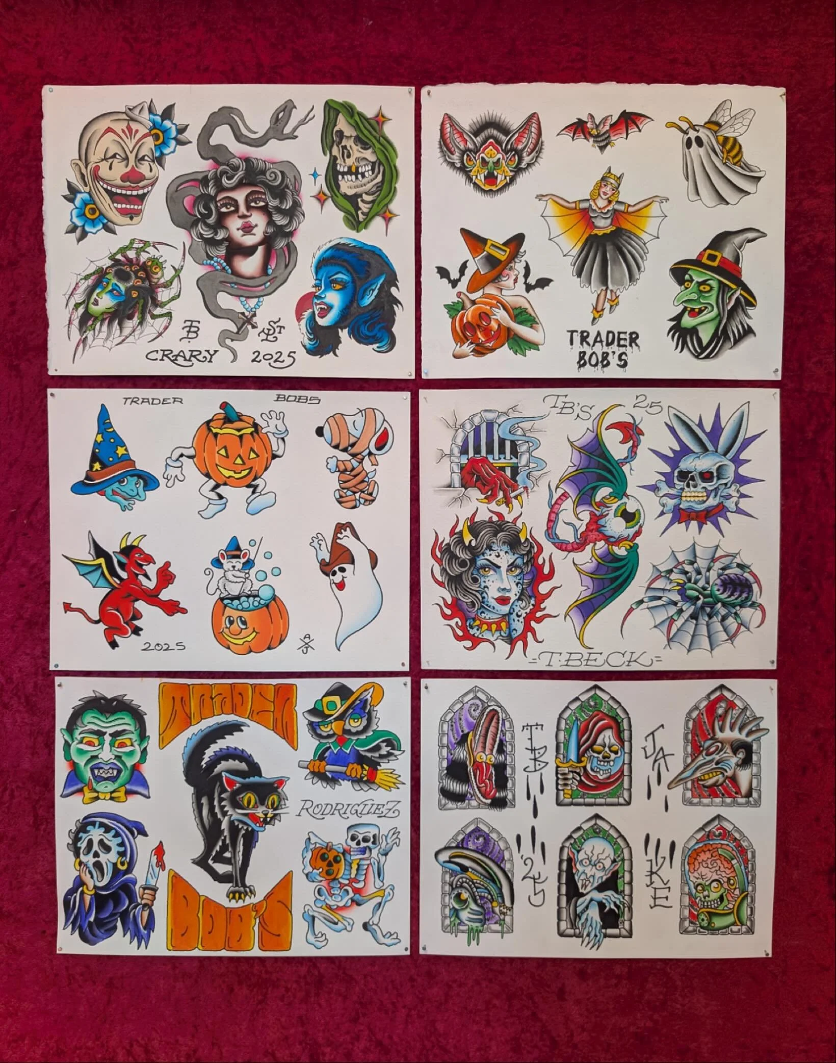 All our monthly flash sheets in one place! These special flash pieces are available for all of October, so don&rsquo;t wait! Come get a spooky tat and be the coolest dude at the Halloween party 👻