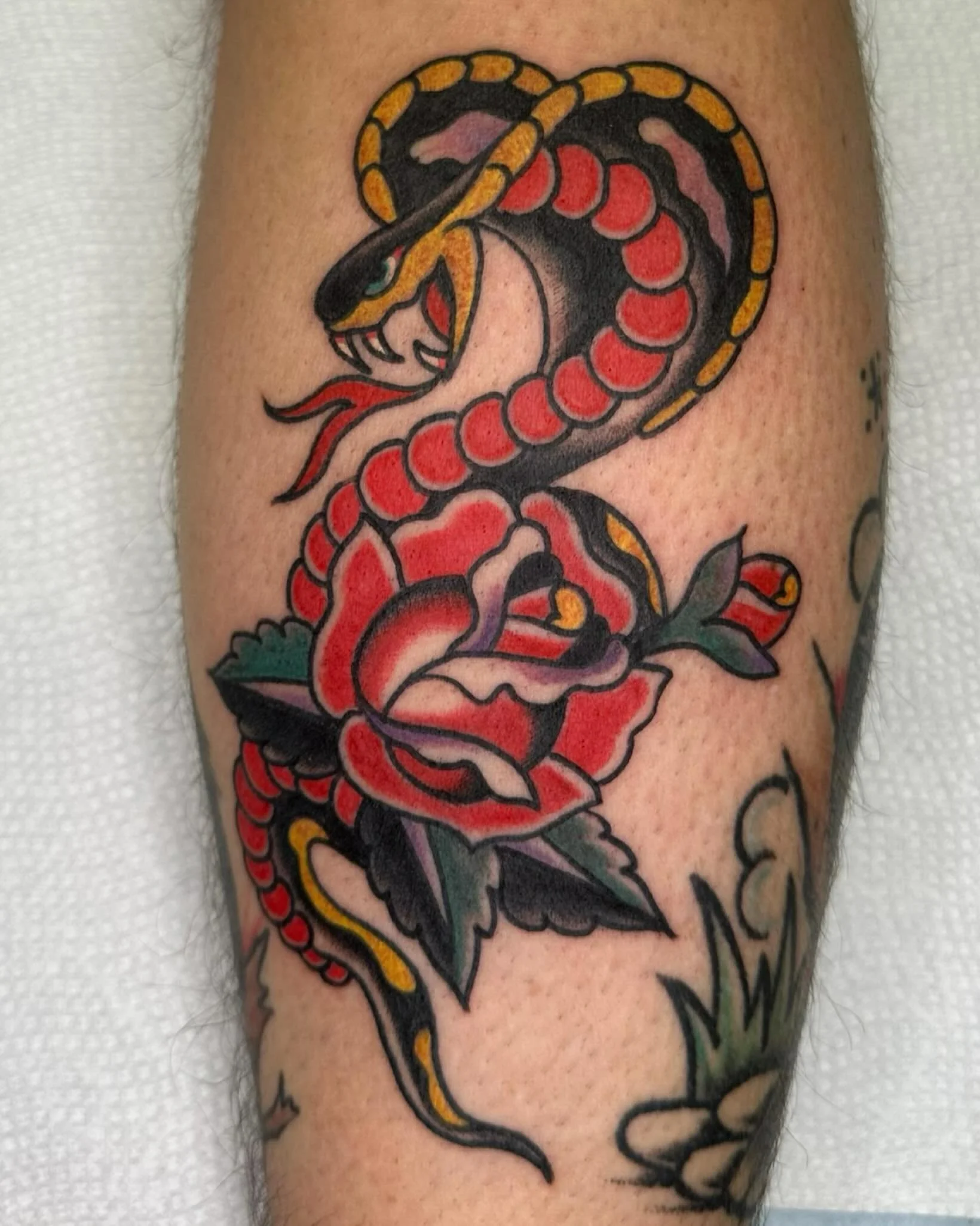 Super fun snake by @augustjonestattoos 🐍

Reach out to August via text (314-783-6194) to set up your next tattoo appointment!