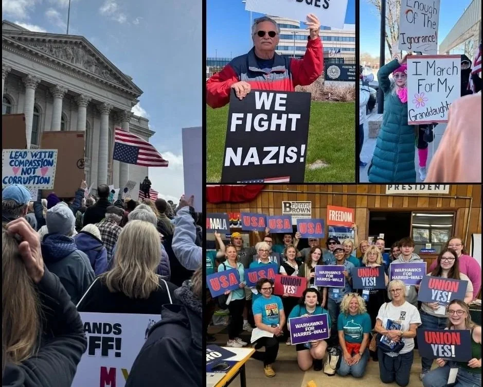 Images of Walworth Co Dems protests