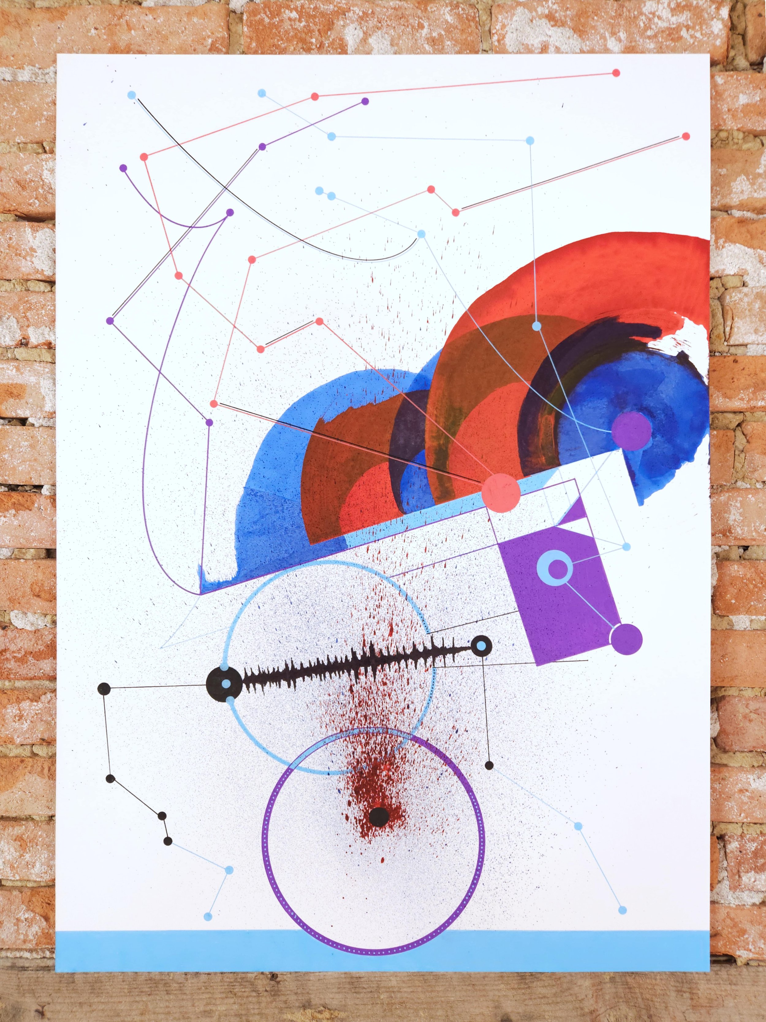Kyle Egret, Visual Sonata - Movements in Red, Blue, and Purple, drawing ink on passepartout, 70x 50 - 1700 €-min.jpg