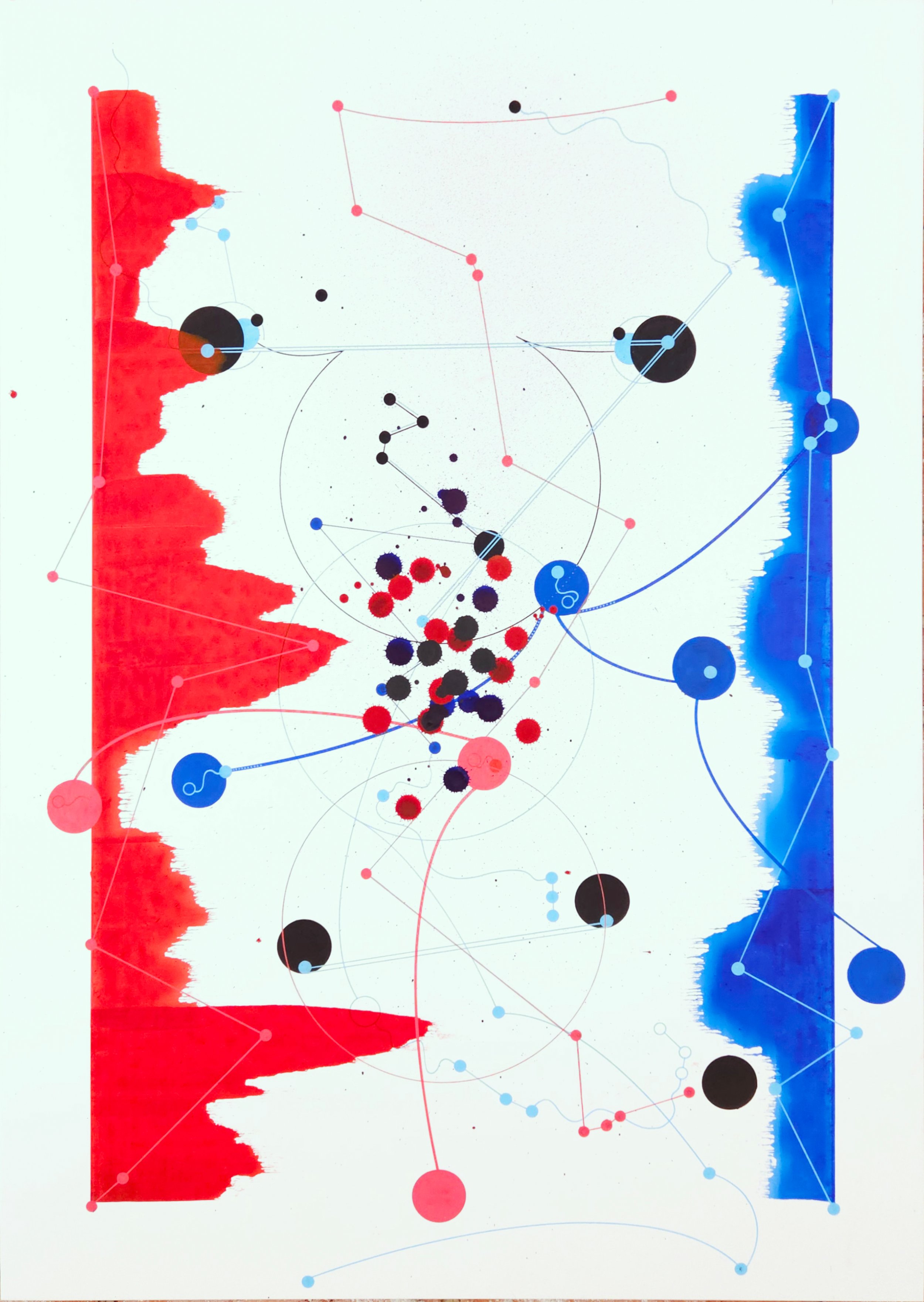 Kyle Egret, Visual Sonata - Movements in Red and Blue, drawing ink on passepartout, 70x 50 cm - 1700 € Kopie frei.jpg