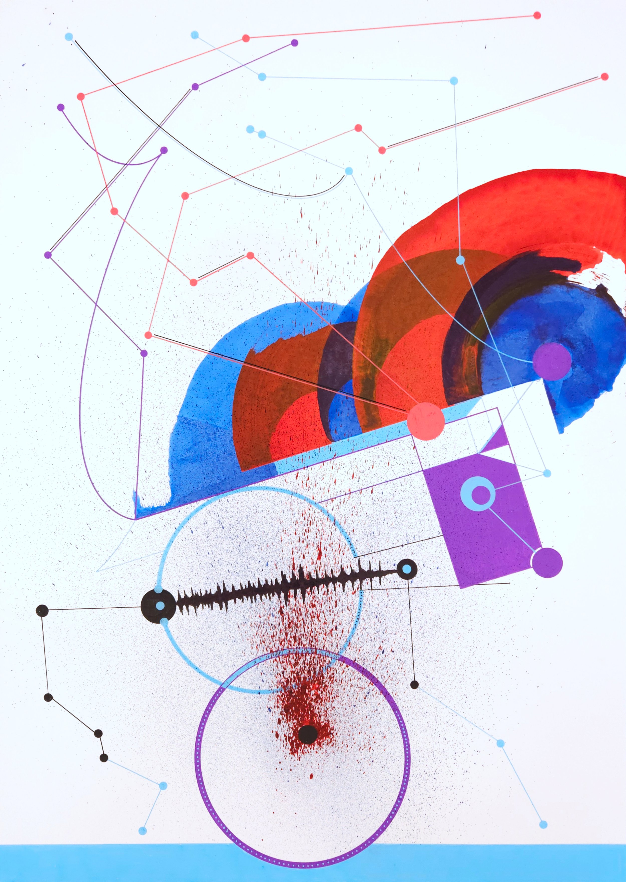 Kyle Egret, Visual Sonata - Movements in Red, Blue, and Purple, drawing ink on passepartout, 70x 50 - 1700 € Kopie frei.jpg