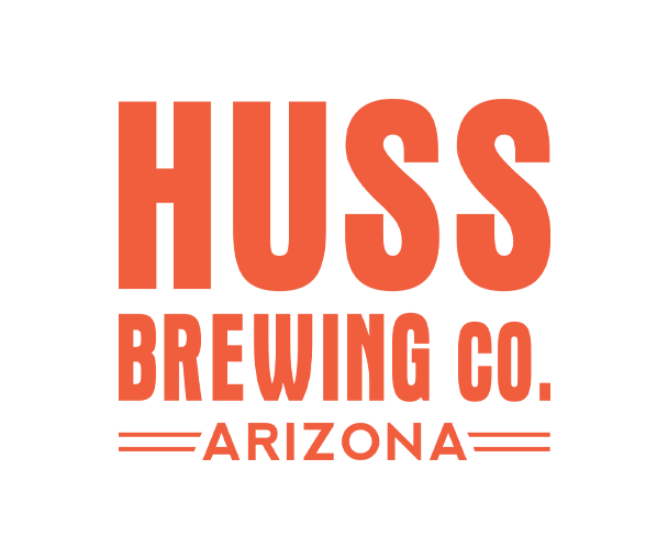 White background with orange text that says "HUSS Brewing Co, Arizona"