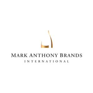 Mark Anthony Brands International logo with gold wine bottle outline.