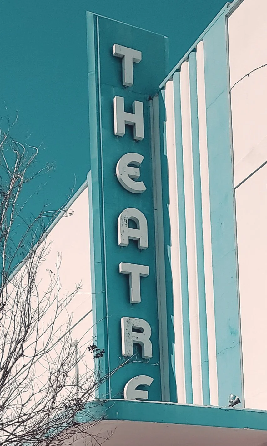 Historic Beach Theatre vertical sign on Corey Avenue in St. Pete Beach, Florida