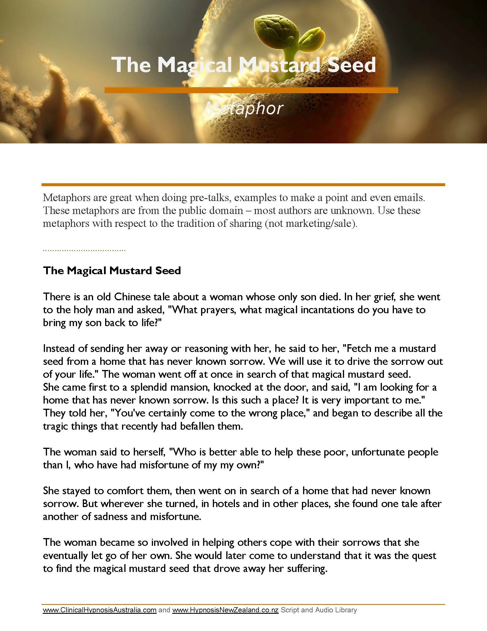 For Grief - The Magical Mustard Seed