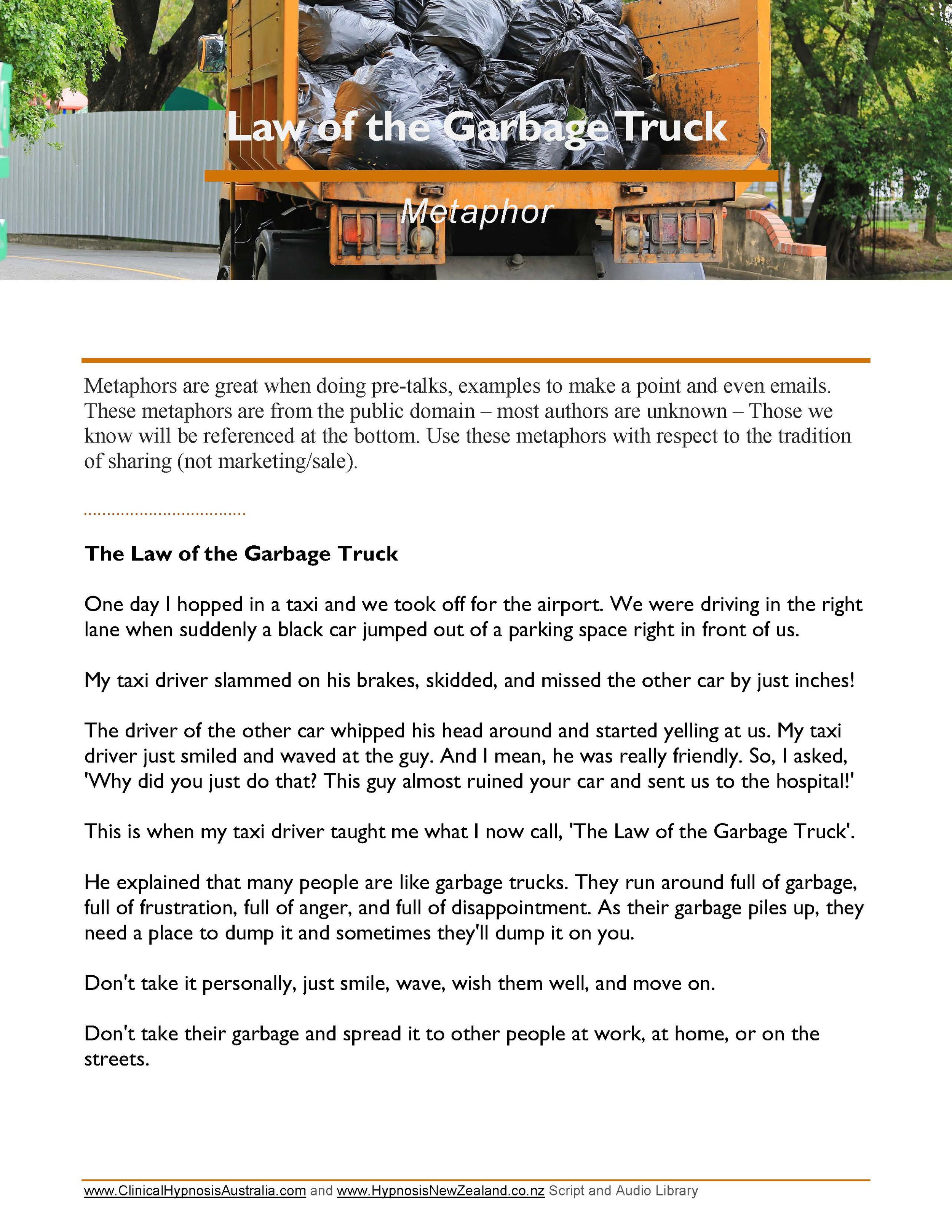 For Anger - Law of the Garbage Truck