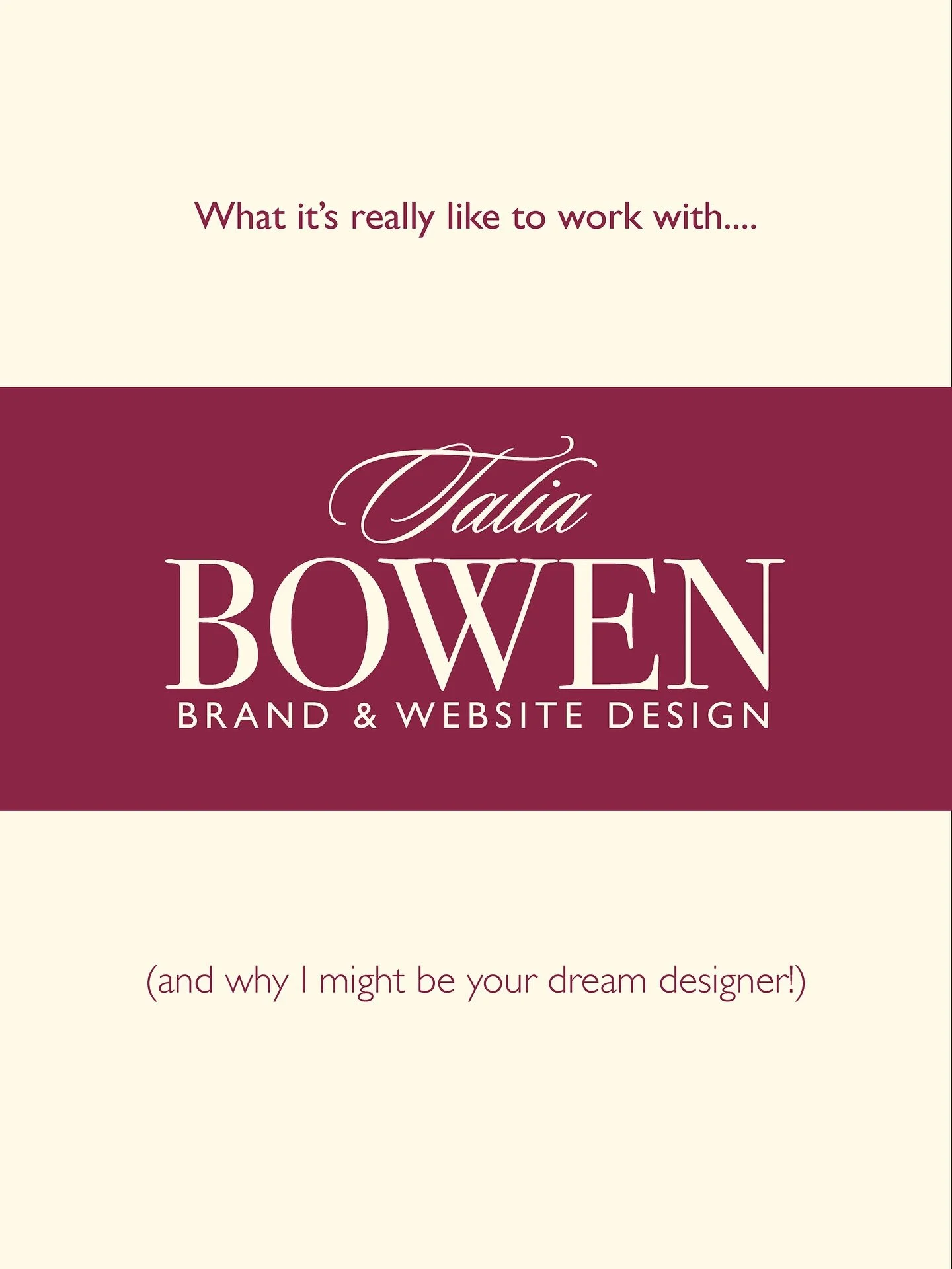 Here&rsquo;s what it&rsquo;s like to work with me!
DM me &ldquo;READY&rdquo; or fill out the inquiry form on my website ☺️.

🌷Brand &amp; Website Design
💻www.taliabowen.com
💌taliab.designs@gmail.com
&bull;
#branddesign #branding #designprocess #gr