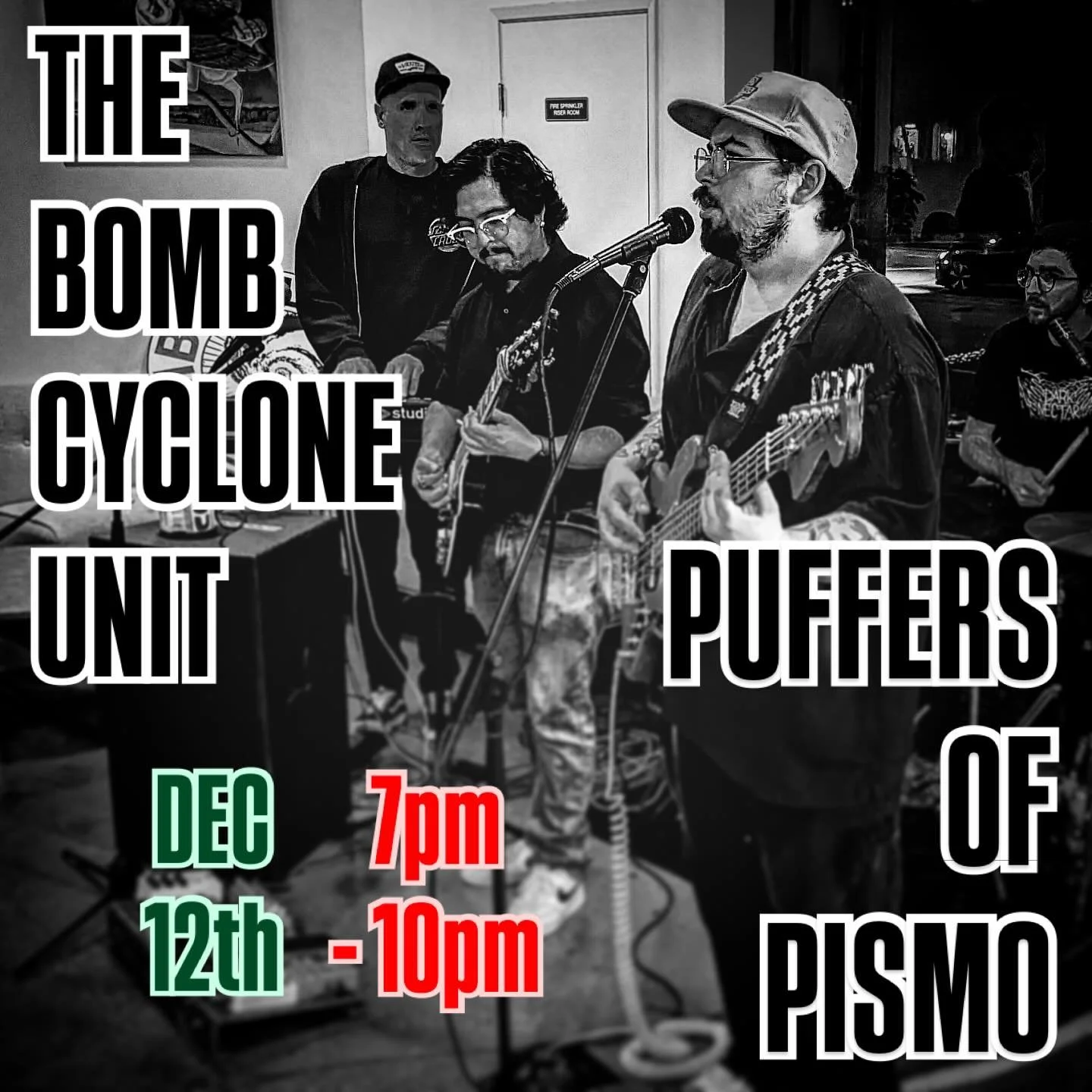 ‼️DECEMBER 12th‼️

The BCU is back @puffersofpismo 7pm-10pm🐡🍻🍷

We&rsquo;re bringing funk, rare grooves, R&amp;B, and more 🕺🪩💃 You just gotta make you&rsquo;re there with your dancing shoes! 💥

TELL YOUR FRIENDS TO MEET YOU THERE! 🌀🔥🖤💥🤍

