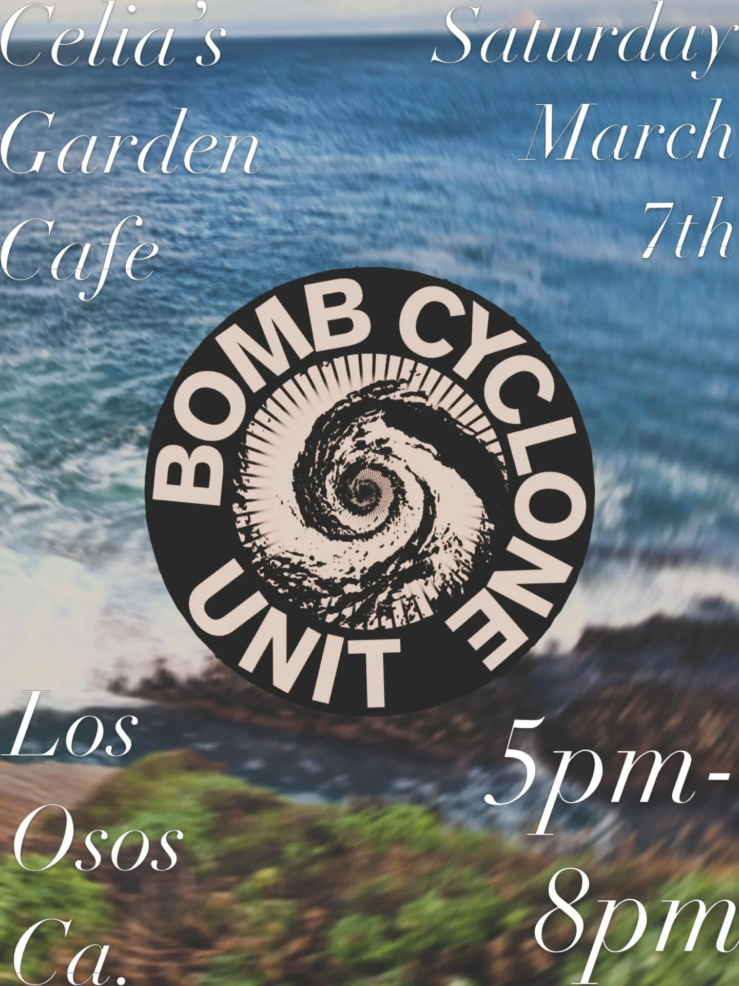 ‼️This Saturday‼️

The cyclone is coming back to Los Osos!

We&rsquo;ll be landing at @celiasgardencafe to bring all the good vibes 🌀💥

Come out to support local music and one of Los Osos best spots! 🎶🪩⚡️

It goes down at 5pm! 🔥

SEE YOU THEN, B
