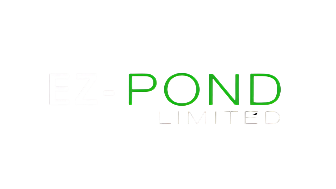 EZ-POND LIMITED company logo with green and white text on a black background.