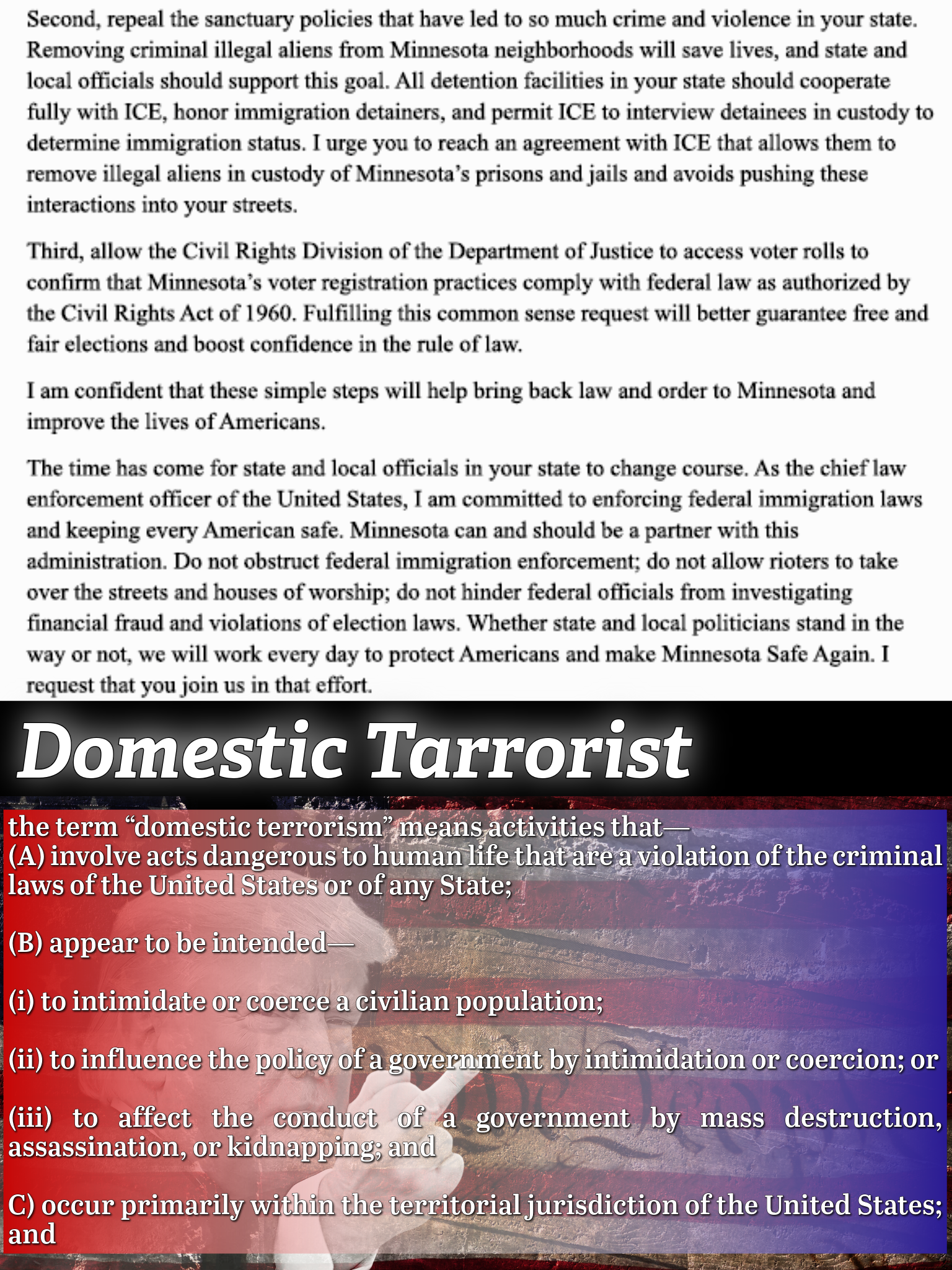 Donald Domestic Terrorist Trump