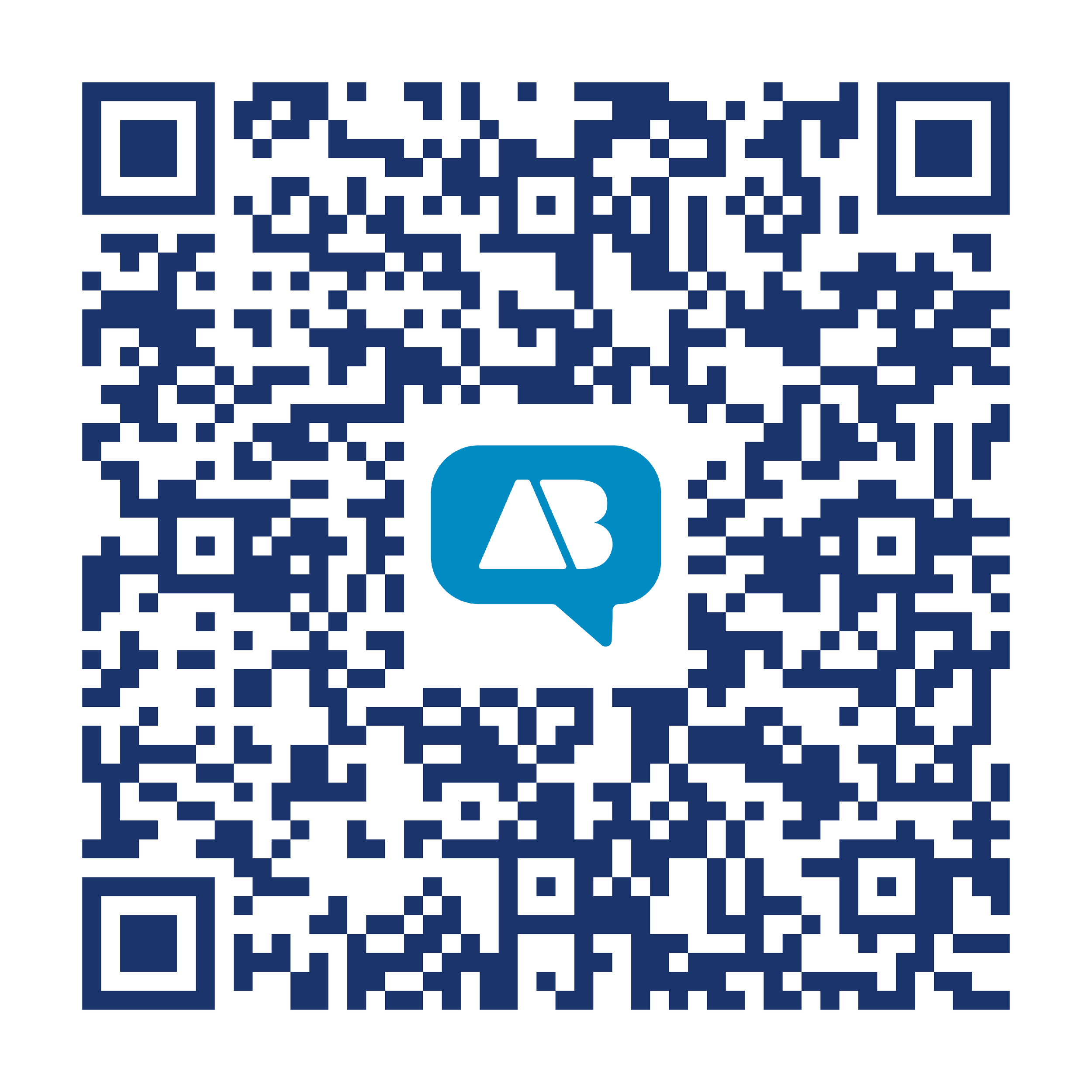 Austin winkelman QR code with act blue and white logo in the center.