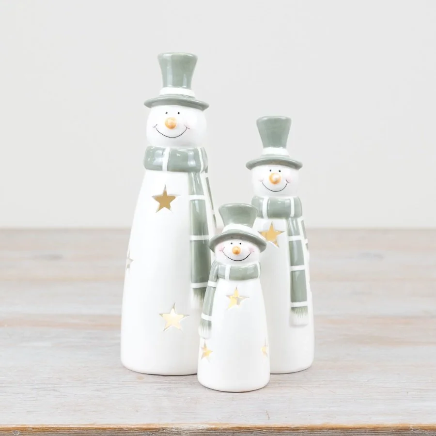 Set of LED Snowmen
