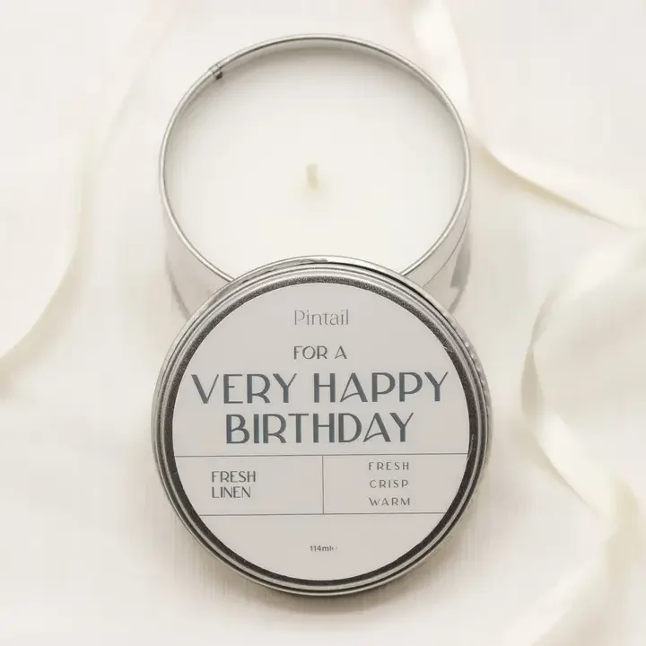 'for A Very Happy Birthday' Fresh Linen Occasion Candle