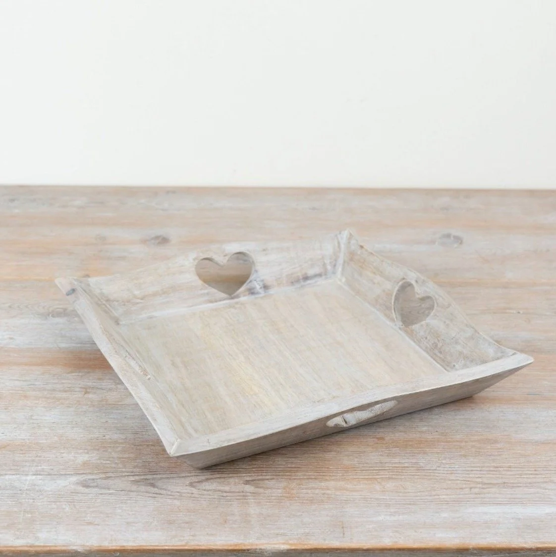 Rustic Wooden Heart-Cut Tray Small