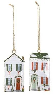 Set of 2 Christmas Hanging Houses