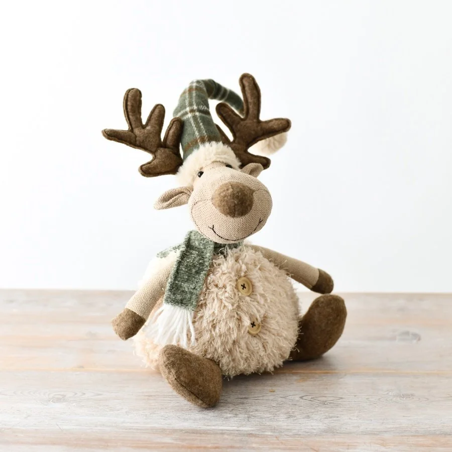 Fabric Natural Sitting Moose