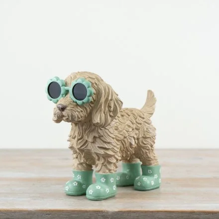 Cockapoo Figurine with Glasses & Boots
