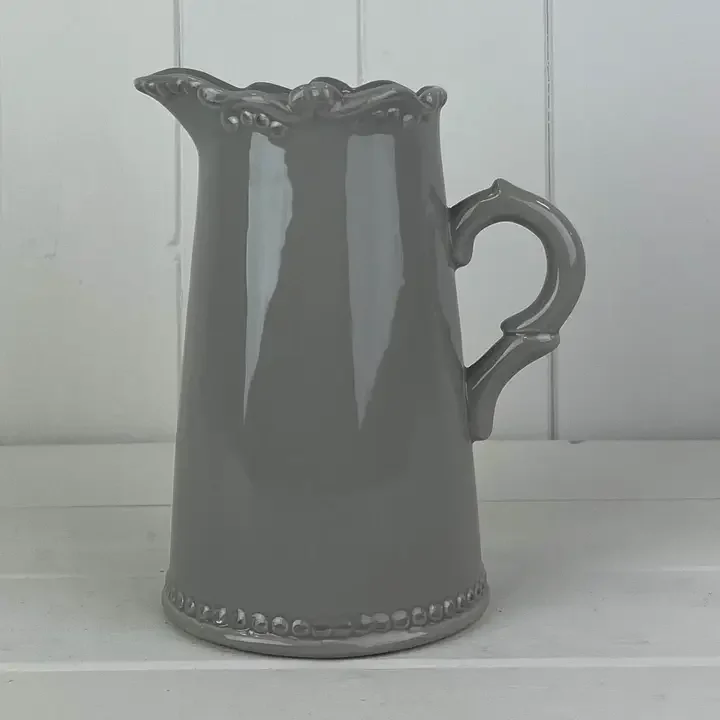 Grey Jug with Decorative Rim